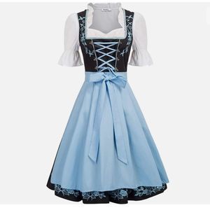 XL16-18 Trachten,Oktoberfest,Germanfest Dirndl Dress,3-pc,Blue Roses embroidered